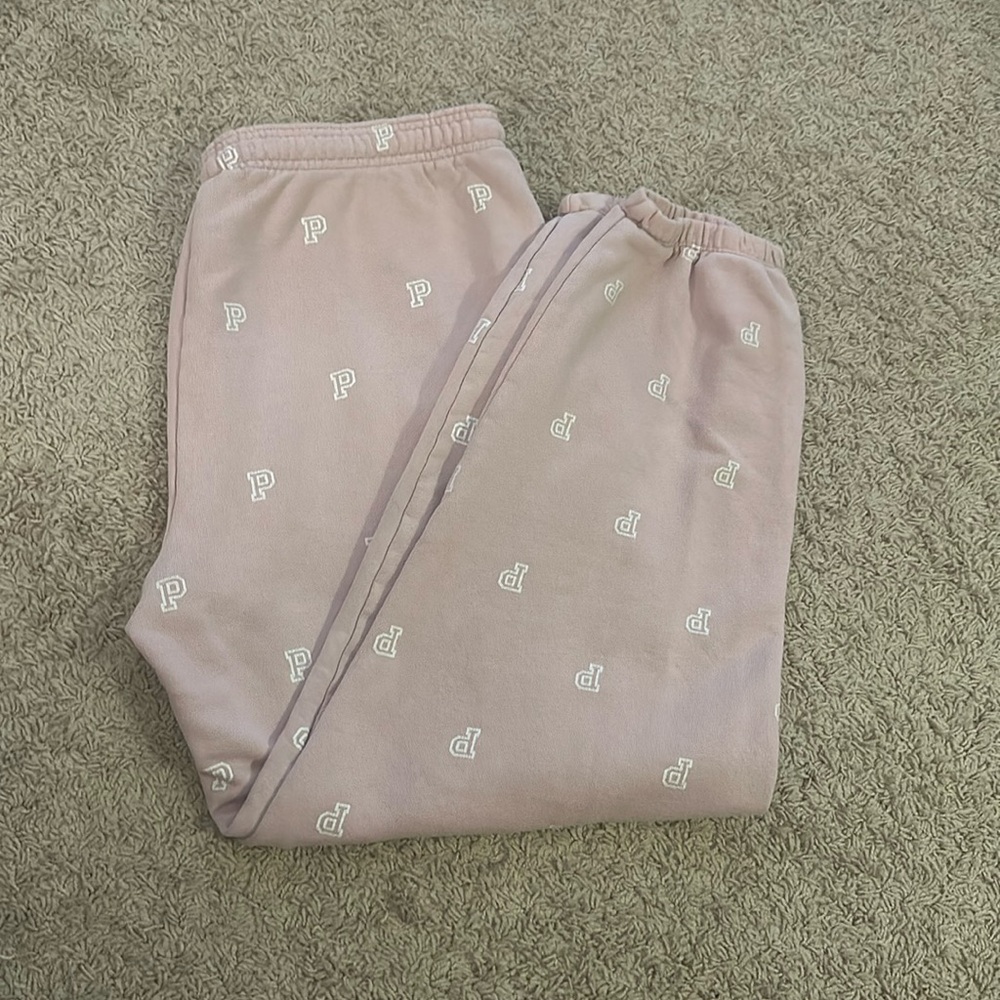 pink and white pink sweatpants